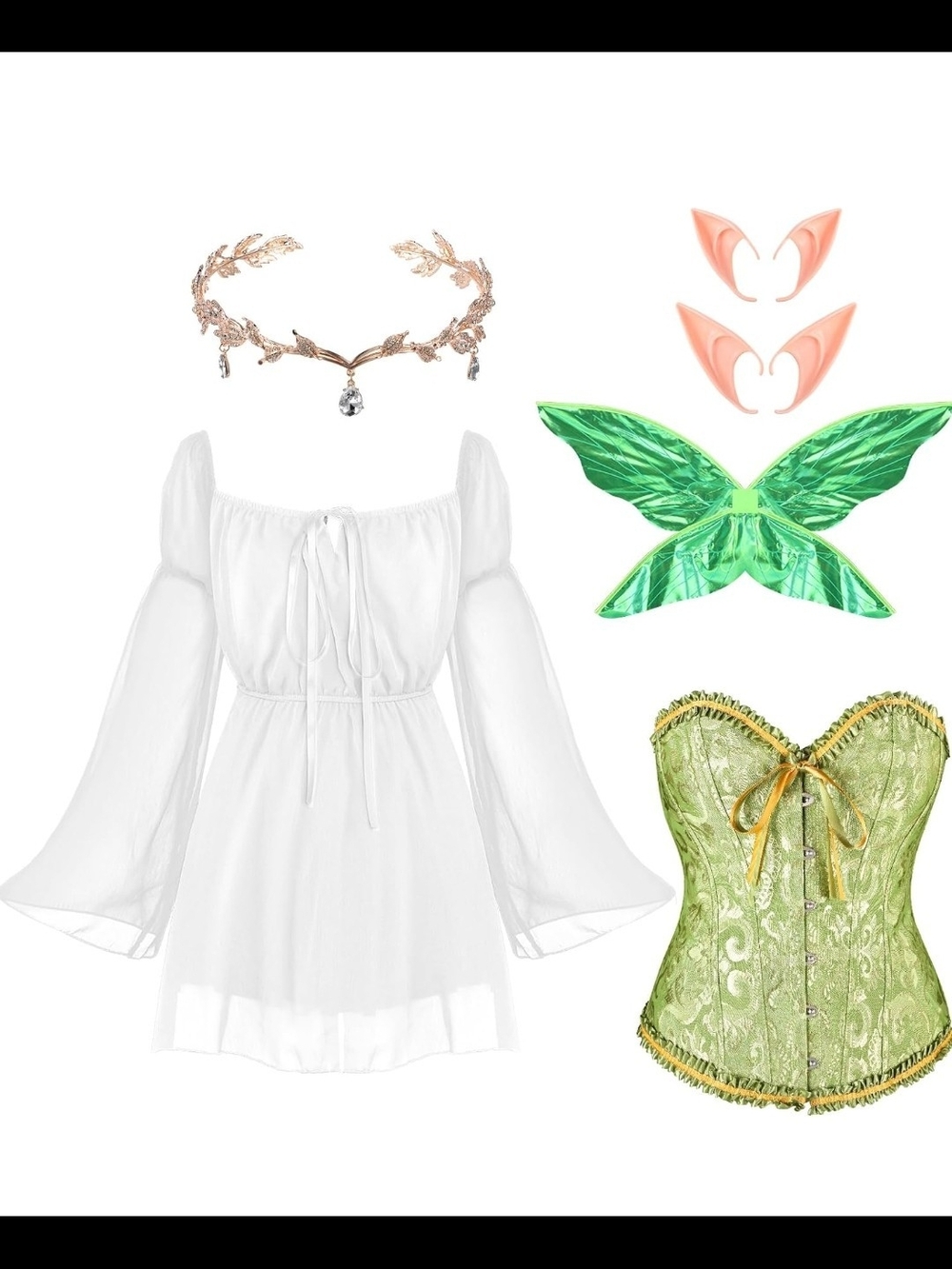6 Pcs Women Fairy Elf Renaissance Medieval Forest Fairy Elf Dress Accessories